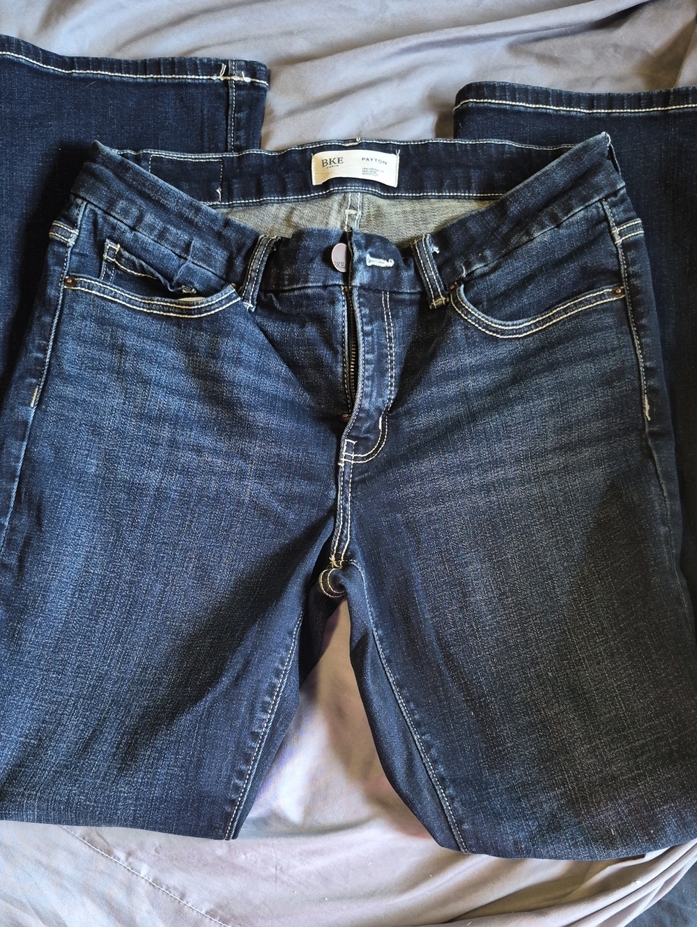 BKE Women's Straight Leg Jeans in Dark Indigo